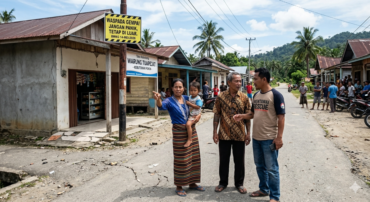 Tuapejat Diguncang Gempa Siang Ini, Warga Diminta Tetap Waspada