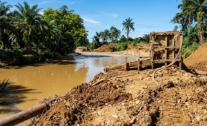 Diduga Jadi Sarang PETI, Aliran Sungai Batang Air Haji Pasaman Barat Rusak Parah