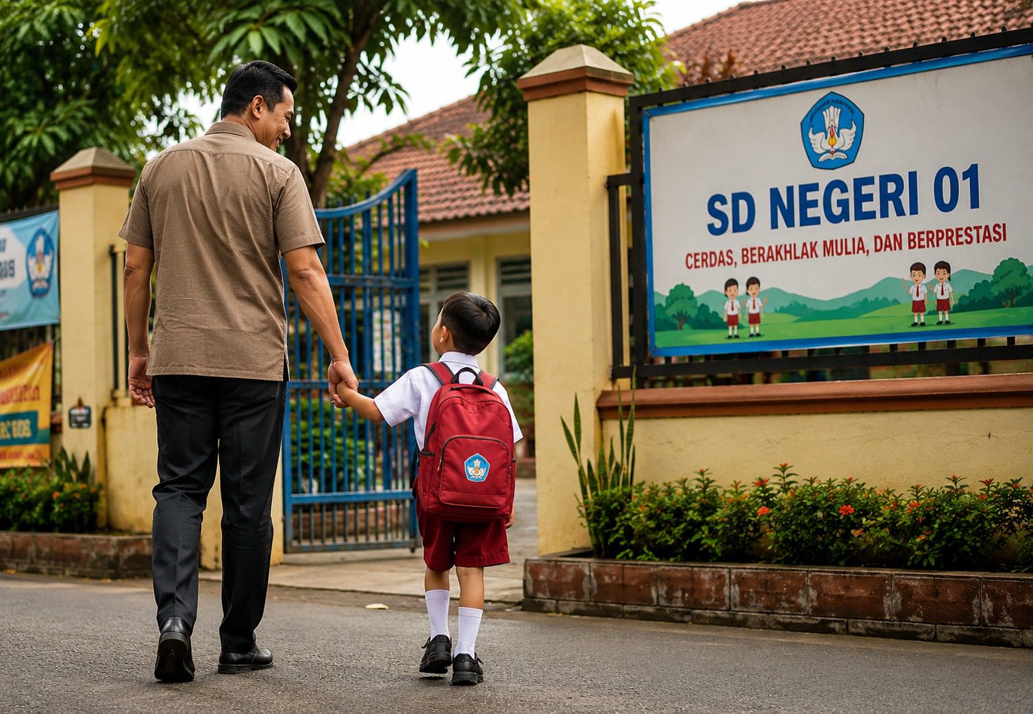 Gerakan Ayah Mengantar Anak ke Sekolah Jadi Sorotan Utama di Pasaman Barat